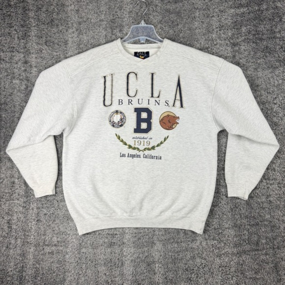 Vtg 90s UCLA Bruins Crewneck Sweatshirt Mens XL Grey Alumni Collegiate Galt Crew
